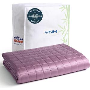 YnM Exclusive Cooling Weighted Blanket, Smallest Compartments with Glass Beads, Bed Blanket for One Person of 140lbs, Ideal for Twin/Full Bed (48x72 Inches, Pounds, Fuchsia)