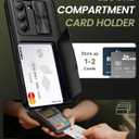 for Samsung Galaxy Z Fold 5 Case with Card Holder & Slide Camera Cover, Built-in Screen Protector & Hinge Protection, Shockproof Durable Wallet Phone Case for Galaxy Z Fold 5 5G 2023, Black