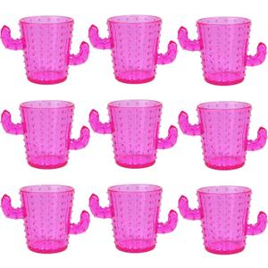 ZZYFGH Plastic Cactus Shot Glasses(Set of 12), 2 Oz Pink Cute Cactus Tequila Glasses for Western, Bachelorette, Cinco de Mayo, Tequila, Fiesta Themed Party Supplies