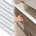 Uxcell 4Pcs Cabinet Door Protector, 18" x 1/2" PVC Edge Guard Slip-on Drawer Edge Protector for 3/16"- 3/8" Thick Kitchen Cabinets Door, White