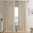 Timeper Cream Beige Velvet Curtains 90 inches 2 Panels, Luxury Curtains for Bedroom Living Room Thermal Insulated Super Soft Window Drapes,Back Tab & Rod Pocket,W52 x L90 inches