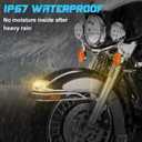 QUASCO Front Rear Fender Lights, Led Fender Tip Brake Tail Light Compatible with Harley Electra Glide Road King Softail Heritage Touring - Chrome Lens