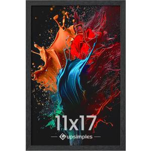 upsimples 11x17 Picture Frame, Wall Gallery Photo Frames with Engineered Wood, Black 1 Pack