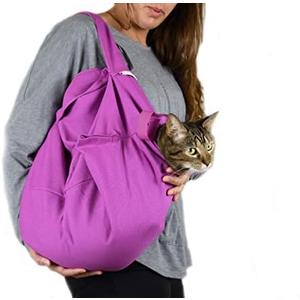 Cat-in-the-Bag Cozy Comfort Carrier - Small Lavender Cat Carrier Soft, Cat Restraint Bag and Cat Sling Carrier for Grooming, Vet Visits, Medication Administration, Dental Care, and Nail Trimming