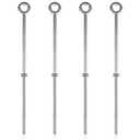 LEIFIDE 4 Pack 1/2" x 18" Eye Bolt with Nut, Hot Dipped Galvanized Heavy Duty Rigging Zinc Eye Bolt Anchor Point for Wood Chain, Wire Rope, Lifting, Construction and Outdoor Anchoring