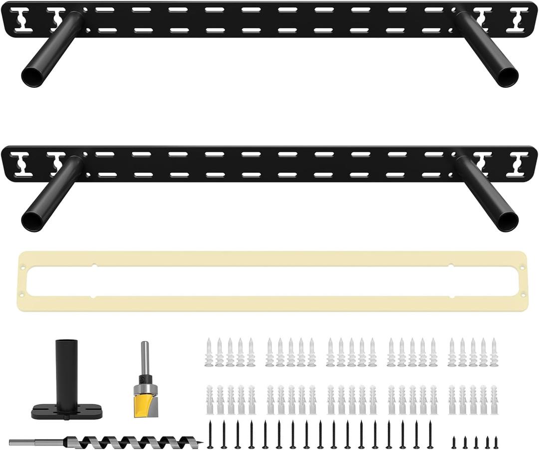 2pcs Floating Shelf Hardware Heavy Duty Hidden Shelf Brackets Support,Wall Mounting Invisible Floating Shelves Bracket with Jig (16" x 6" x 1.5" with Tools)