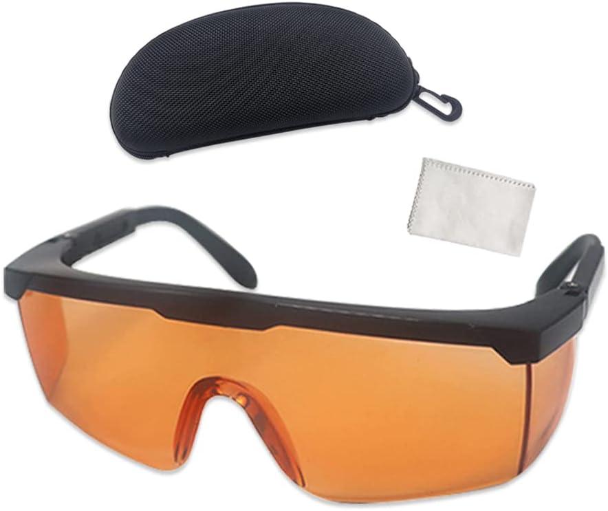 UV Light Safety Glasses Protection,UVC 400 Blue Light Blocking Protective Glasses Goggles,Ansi Z87 Adjustable Temples Eyewear, Shaded Shatterproof Scratch Resistant Safe Sunglasses with Case
