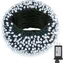 Extra Long 132FT Christmas Decorative Mini Lights, 400 LED Green Wire Fairy Starry String Lights Plug in, Timer & Memory & 8 Modes, for Indoor Outdoor Xmas Tree Wedding Party Decoration, Cool White