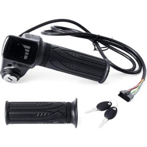 E-Scooter 36V Throttle Replacement for Gotrax Flex for Hoverfly Z5, w/Display Light Switch Lock 2 Keys Twist Accelerator Handle Grip 6-Pin, 3.54 Inches X 6.69 Inches