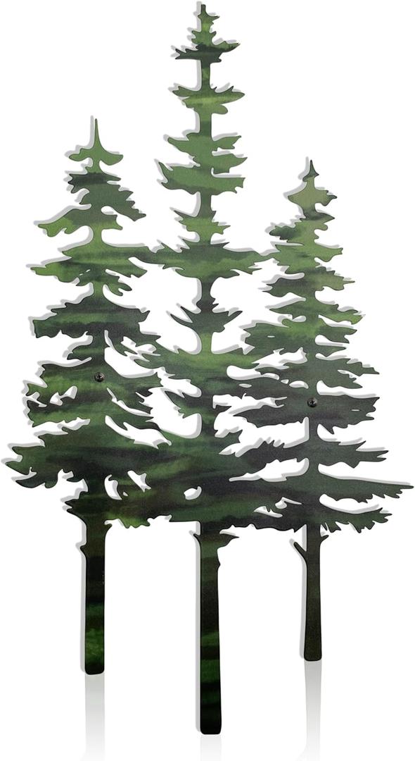Metal Tree Wall Decor,Cabin & Rustic Wall Decor for Home Office Farmhouse, Indoors & Outdoors(Green)