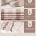 2 x MissShorthair Oversized Chunky Blanket Scarf for Women Winter Warm Colorful Big Scarfs Plaid Thick Scarves Soft Fluffy Shawl (Beige and Brown Plaid)