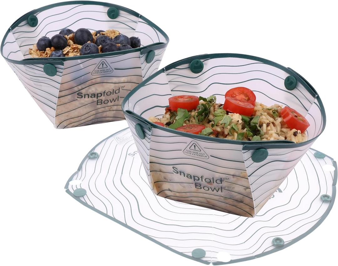 Coghlan's Snapfold Bowls 2-Pack  Collapsible, Lightweight and Leakproof for Camping, Hiking, Travel, Picnics, and Outdoor Adventures, BPA-Free, Foldable Space-Saving Design for Easy Storage