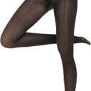 MANZI 2 Pairs Women's Shiny Sheer Tights High Waist Silk Comfort Stockings Oil Shimmery Nylons Pantyhose (Black and Natural)