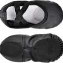 Stelle Ballet Shoes for Girls Toddler Ballet Slippers Soft Leather Boys Dance Shoes for Toddler/Little Kid/Big Kid (Black, M)