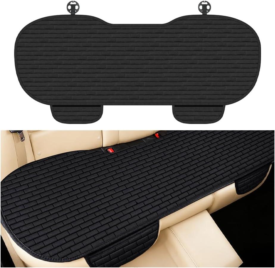 Car Back Seat Cover,Comfortable & Breathable Car Bench Seat Cover with 2 Storage Slot,Non-Slip Backseat Covers for Cars with Non-Slip Particles Cars Interior Accessories