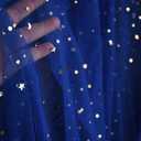 SHAYUAN 54" x 8 Yards Glitter Tulle Fabric Rolls Golden Stars and Moon Tulle Rolls for DIY Tutu Dress Table Runner Skirt Crafts Sheer Wedding Backdrop Stage Decoration-Royal Blue