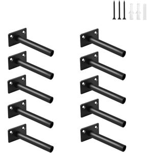 12 Pcs 3" Black Steel Floating Shelf Bracket Blind Shelf Supports - Hidden Brackets for Floating Wood Shelves - Concealed Blind Shelf Support  Screws and Wall Plugs Included 12 Pcs 3" Black Steel Floating Shelf Bracket Blind Shelf Supports - Hidden Brackets for Floating Wood Shelves - Concealed Blind Shelf Support  Screws and Wall Plugs Included