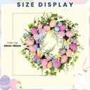 Easter Egg Wreath for Front Door - Pastel Eggs & Daisy Decor Porch Window Spring Wreaths with Fern Foliage Indoor Outdoor Decor for Easter Holiday Celebrations Decorations
