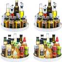 Amolliar Lazy Susan Organizer, Tray for Household Purpose, Metal Rotating Turntable for Cabinet, Kitchen, Fridge, Pantry Storage, Vanity, Spice Rack Condiment, Under Sink Organizer, White 10" 4 Pack