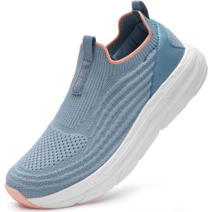 STQ Womens Walking Shoes Slip On Mesh Tennis Sneakers Lightweight Comfortable Casual Gym Shoes with Arch Support Denim Blue US 9