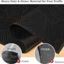 Low Profile Door Mat Indoor Outdoor, 3 x 6 Heavy Duty Non Slip Entryway Rug for High Traffic Areas, Grid-Pattern Waterproof All-Weather Floor Mat for Mudroom, Garage, Pet Paths