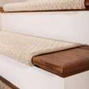 Oak Valley Designs Rounded Bullnose Carpet Stair Treads - Anti Slip Indoor Stair Mats for Wooden Stairs, Style: Bayside Charm, Crystal Canyon 27" W X 9.75" D (Set of 4)