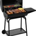 Royal Gourmet CC1830 28 Inch Barrel Charcoal Grill with Warming Rack, Outdoor BBQ Grill with 626 Sq. In. Grilling Space for Backyard, Patio and Parties, Black