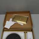 Toilet Paper Holder Stand for Bathroom Floor Freestanding Toilet Roll Dispenser Storages 4 Reserve Rolls, with Top Storage Shelf for Cell Phone (Brushed Gold)