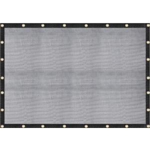 [Windscreensupplyco] 60-70% 10 FT X 12 FT Mesh Tarp/Shade Cloth 9-Needle Knitted Heavy Duty Black with Grommets for Green House, Garden, pergola, Pools, Dump Truck - MT1012BLKX1