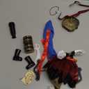 20 Pcs Christmas Elf Pirate Costume for Kids Pirate Clothes Accessories Set Holiday Elf Outfits with Gold Coin Telescope Patch Compass Headscarf Treasure Map Chest for Xmas Party Decoration