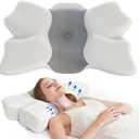 H HOKIZU Cervical Neck Pillow for Pain Relief, Ergonomic Contour Memory Foam Pillow for Side,Back,Stomach Sleepers, Orthopedic Pillow for Neck Pain Relief (White, 24"x14"x5")