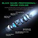 Black Shark iPad Cooler, Magnetic Tablet Cooler for ipad/Surface pro/Samsung Tab, 40W Tablet Cooling Fan for Gaming, Tiktok Live Streaming, App-Controlled Tablet Radiator (Black)