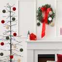 12 Pcs Neutral Christmas Ornaments 3.15 Inch Red Green White Beige Crochet Christmas Ball Boho Farmhouse Rustic Ornaments Handmade Knitted Woven Wool Ball for Xmas Tree Decoration