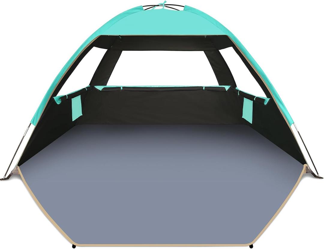 Gorich Beach Tent Sun Shelter for 3 Person with UPF 50 UV Protection, Lightweight & Easy Setup Beach Shade Canopy, Portable Beach Shade Tent Beach Cabana