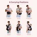 Momcozy Baby Carrier with Hip Seat, 2-in-1 Forward-Facing Carry for Active Babies, Detachable Hands-Free Carrier up to 44lbs, Breathable Infant Carrier Fits Waist Sizes up to 45 Inches, AirMesh Black