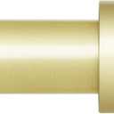 Curtain Rods for Windows 16 to 144 Inches Adjustable Length 1 Inch Diameter Window Curtain Rod with Aluminium Finials, Warm Gold