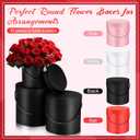 Cholemy Gift Boxes with Lids 3 Sizes Round Flower Boxes for Arrangements Nesting Flower Box with Handle for Mother's Day Graduation Wedding Present Wrapping(Pink, Red, White, Black)