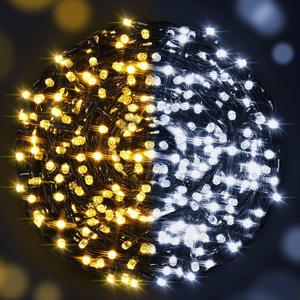 AmyHomie Color Changing Christmas Lights, 108Ft 300LED White Warm White String Lights, 8 Modes Waterproof Fairy String Lights for Outdoor & Indoor Christmas Tree Home Patio Garden Decor