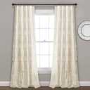 Lush Decor Nova Ruffle Window Curtain Panel Pair, 42"W x 84"L, Pale Yellow/Ivory