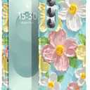 for Galaxy S25 5G Case,3 in 1 Oil Painting Flower Pattern Heavy Duty Shockproof Protection Silicone Rubber Bumper+Hard Plastic Protective Cover for Samsung Galaxy S25,Green Flower