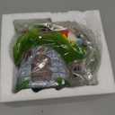 ILLUMINEW House Garden Statues with Solar Lights, LED Cute Flocked Fairy House with Gnomes Garden Figurine, Outdoor Patio Yard Lawn Decorations Gift