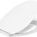 KOHLER K-30780-0 Carbyne Quiet-Close Elongated Toilet Seat Soft Close with Grip Tight Bumpers, Thermoset Plastic, White