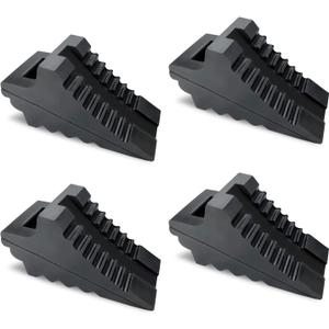 HOXWELL Solid Heavy Duty Rubber Wheel Chocks 4 Packs for Cars, RVs, Trucks, Trailers, ATV, and Vehicles, G.V.W. up to 8T, Anti Slip Bottom Tire Chock 8.6" x 3.7" x 4.7"