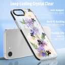 Boaretiu Cute Kawaii for iPhone 17e/16e Case with Stand - Fashion Cool 360 Rotate Ring Holder Kickstand Purple Flower Design for Women Girls Boys Teens Girly for iPhone 17e/16e Phone Case