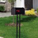 Architectural Mailboxes Mailbox-to-Go Weather-Resistant Steel Metal Mail Box for Outside with Post, Black, Medium Curbside Mailbox, USPS Approved for Residential Delivery