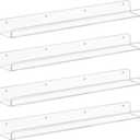 Weiai Clear Acrylic Floating Shelves 24 inches, Wall Bookshelf for Kids, Transparent Book Shelf Ledge for Wall, Set of 4
