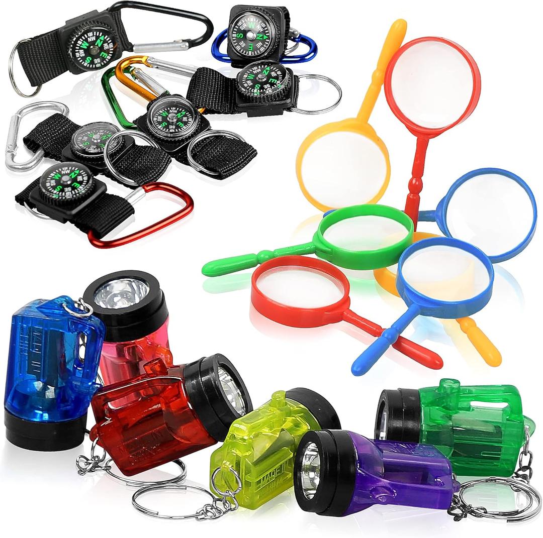 PROLOSO Nature Exploration Kit Outdoor Games Party Favors Toys for Kids Perfect for Adventure Theme Parties, Explorer, Camping, Hikes, Scouts 36 Pack