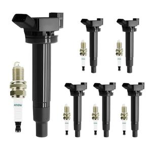 Aspaton UF267 Ignition Coil and Platinum Spark Plug Set of 6 Compatible with ES300 ES330 RX300 RX330 RX400H Camry Sienna Avalon Highlander Solara 3L 3.3L V6 90919-02234 9008019016
