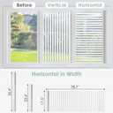 rabbitgoo Window Film Privacy for Glass Windows, Frosted Stripe Patterm Glass Sticker Static Cling No Glue Anti UV Decorative Door Cover Film for Home Office, 35.4" x 118.1"