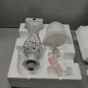 20" Table Lamp with 2 USB Ports, Vintage Bedside Lamp for Bedroom, 3-Way Dimmable Desk Lamp with Glass Shade, Rustic Farmhouse Nightstand Light for Living Room Entryway or Office, LED Bulb Included (Washed Blue, 1 PCS)